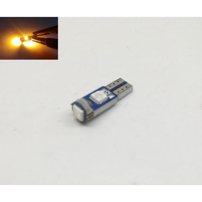 Автолампа LED T5 жовта W1.2W 3SMD 3030 12V