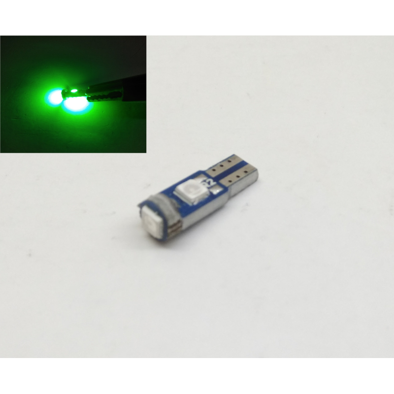 Автолампи LED T5 зелений W1.2W 3SMD 3030 12V Автолампи LED T5 зелений W1.2W 3SMD 3030 12V