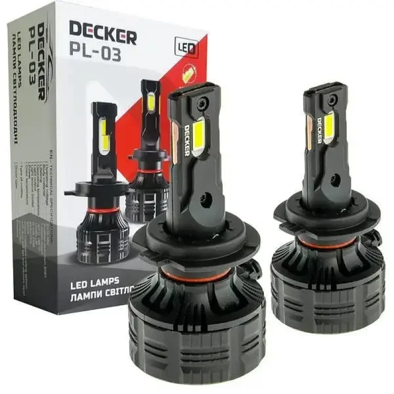 Авто лампи Led H7 DECKER PL-03 5000K 65W 9-16 V CANBUS