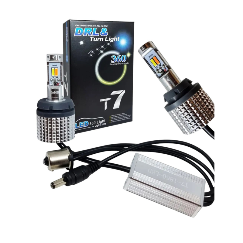 Денні ходові вогні LED ДХО поворот 60W PY21W 1156 BAU15S 1860 білий/жовтий 12V