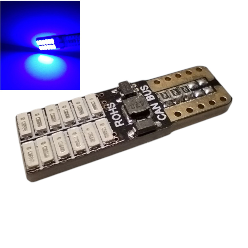 Автолампи LED T10 синя W5W Canbus 24SMD 4014 12V