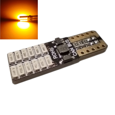 Автолампи LED T10 жовта W5W Canbus 24SMD 4014 12V