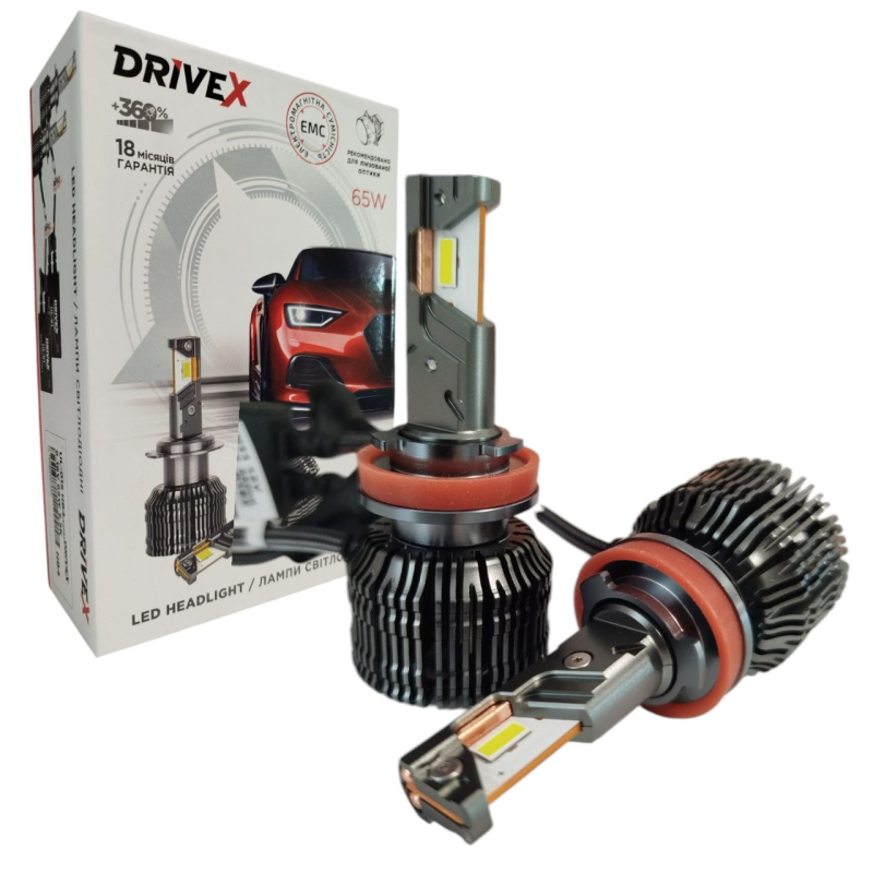 Автолампи Led H11 H8 H9 UL-01 5500K 130W 15000LM 9-16v Canbus DriveX