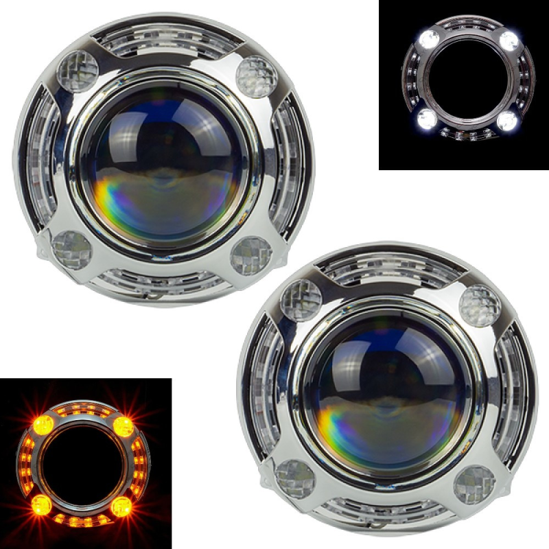 Маски для Bi-LED лінз із ДХО та поворотом (3.0 дюйми) Silver Маски для Bi-LED лінз із ДХО та поворотом (3.0 дюйми) Silver