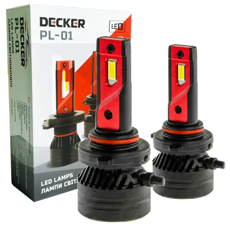 Світлодіодні автолампи Led HB3 9005 45W Decker PL-01 5000K 10000Lm 9-32V