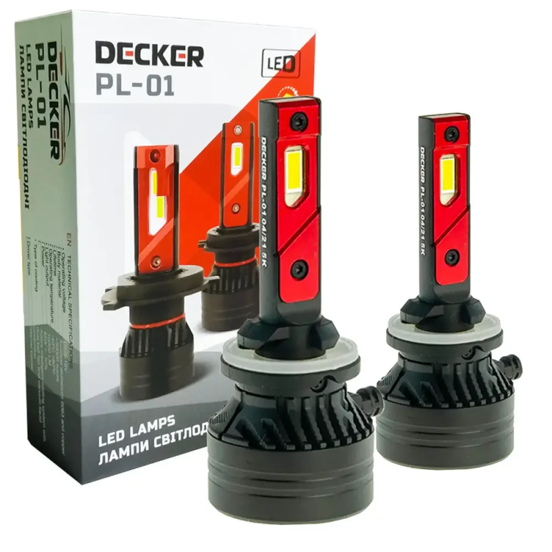 Світлодіодні автолампи Led H27 45W Decker PL-01 5000K 10000Lm 9-32V