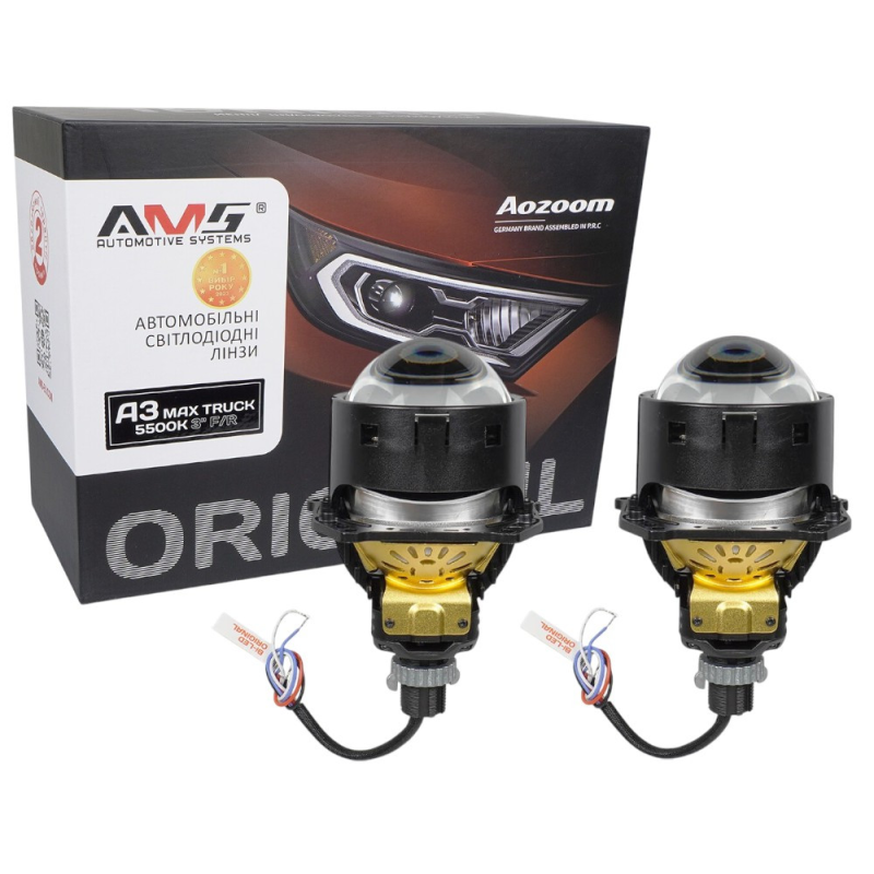 Світлодіодні лінзи Bi-LED AMS ORIGINAL TRUCK 24V A3 MAX 5500K 3.0 F/R 68 Вт Світлодіодні лінзи Bi-LED AMS ORIGINAL TRUCK 24V A3 MAX 5500K 3.0 F/R 68 Вт