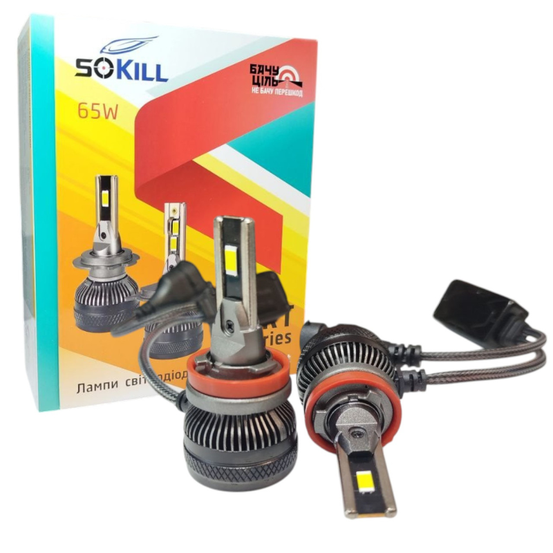 Автолампи Led H11 H8 H9 H16 BRT Sokill 6000K 65W 9-32В 14000Lm Canbus Автолампи Led H11 H8 H9 H16 BRT Sokill 6000K 65W 9-32В 14000Lm Canbus