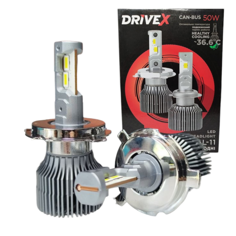 Автолампи Led H4 AL-11 DriveX 5500K 50W 12000Lm 9-16V