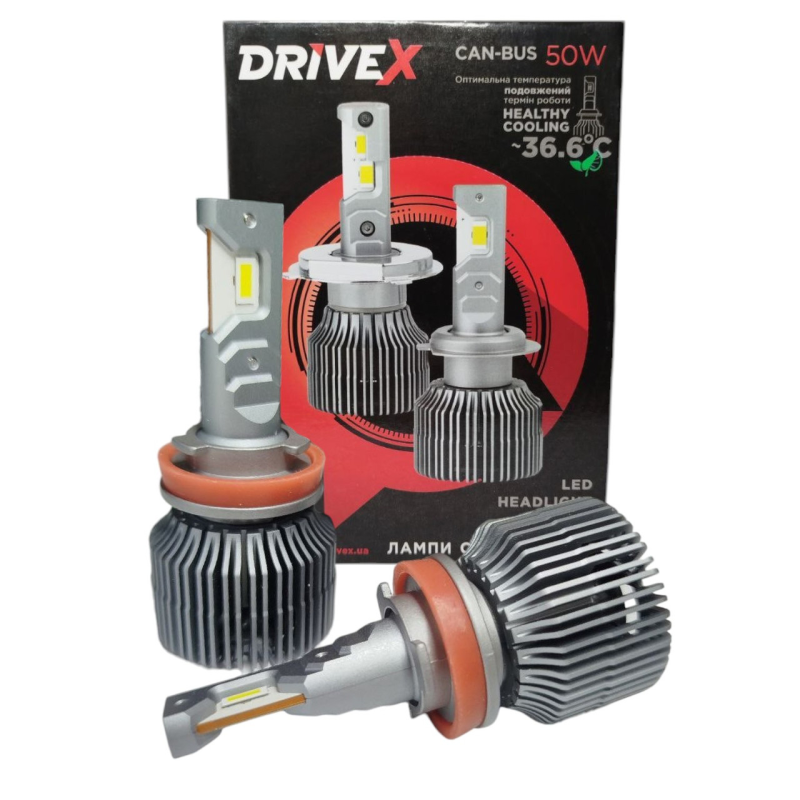 Автолампи Led H11 H8 H9 H16 AL-11 DriveX Canbus 5500K 50W 12000Lm 9-16V Автолампи Led H11 H8 H9 H16 AL-11 DriveX Canbus 5500K 50W 12000Lm 9-16V