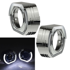 Комплект Маски S-48 для Bi-led лінз ДХО(DRL) хром 2.5 дюйми Silver White