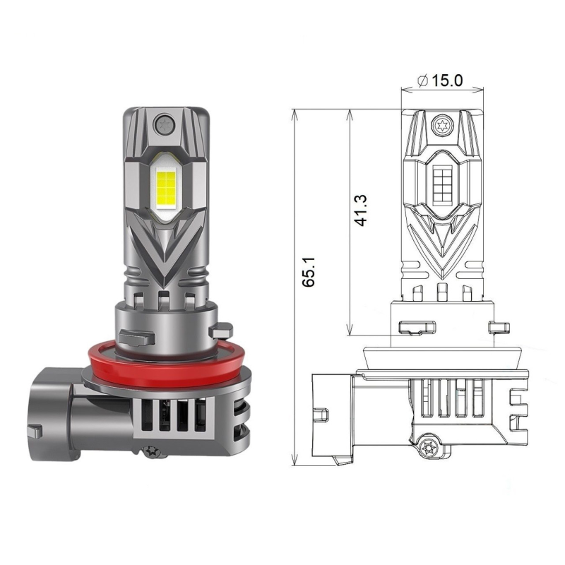Комплект світлодіодних ламп Qline SA H11 52W 6000K Qline (Small Active) 12V