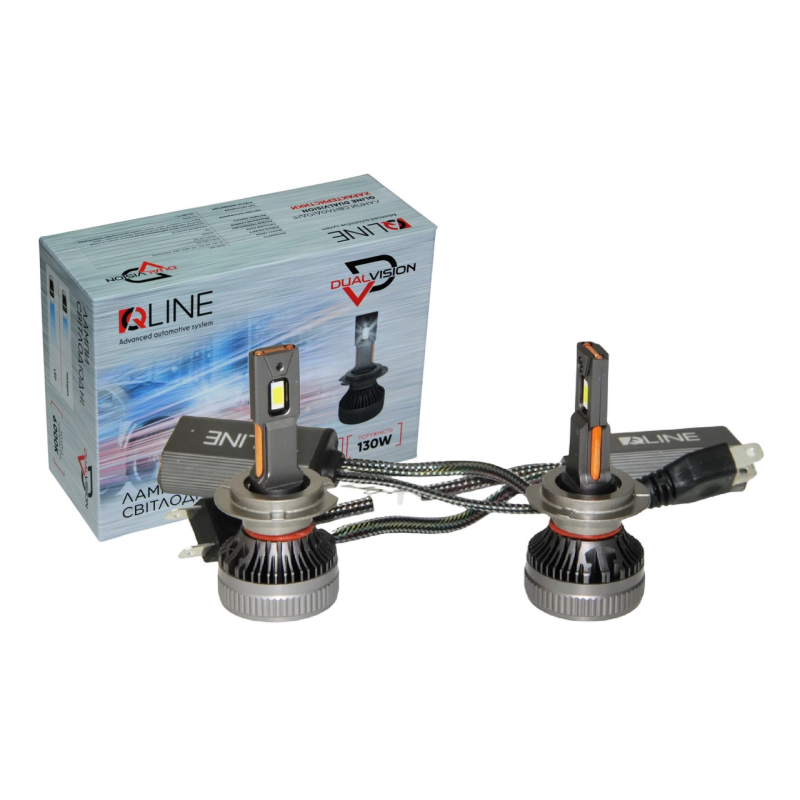Комплект світлодіодних ламп QLine DualVision H7 (PX26d) 65W Canbus 6000K 12V