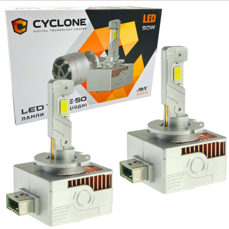 Світлодіодні лампи D1S Cyclone Type-50 6000K 12000 Lm 9-32V